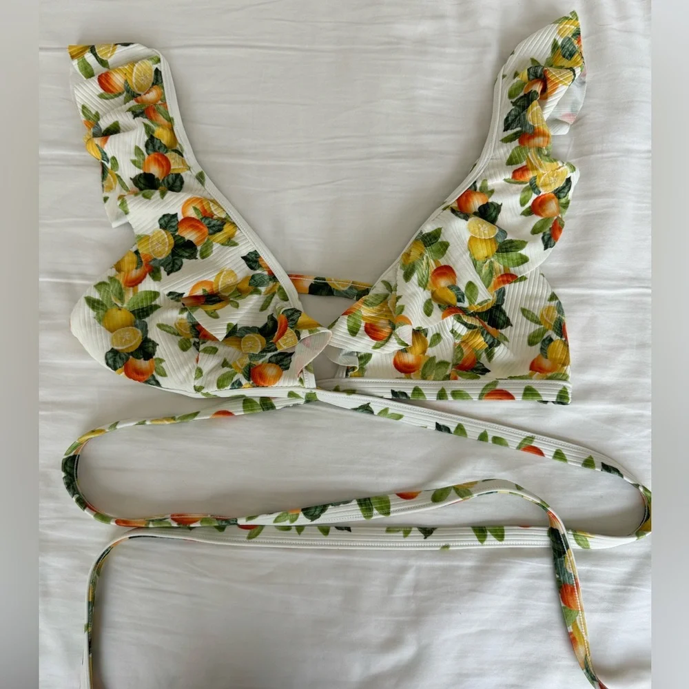 Show Me Your MuMu Yellow Lemon Print Ruffle Bikini Set - Picture 6 of 15